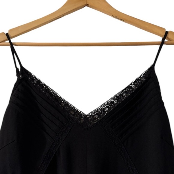 Adelyn Rae Black Lace Jumpsuit Size Large Spaghetti Strap Minimalist - Picture 2 of 10